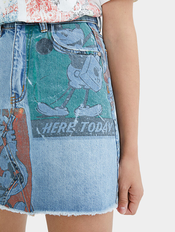 Denim skirt with print - 4