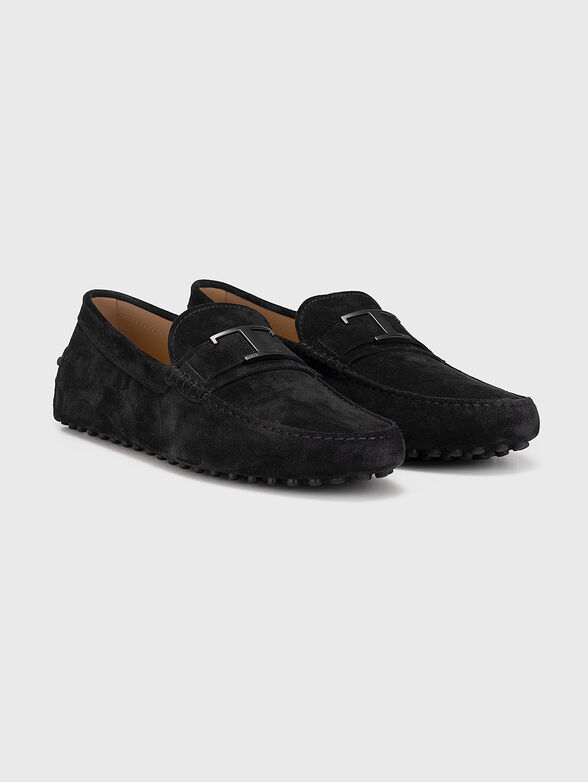 Black suede loafers with metal detail - 1