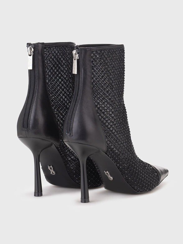 Leather heeled boots with rhinestones - 3