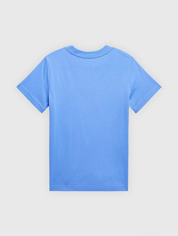 Blue cotton T-shirt with Polo Bear print - 2