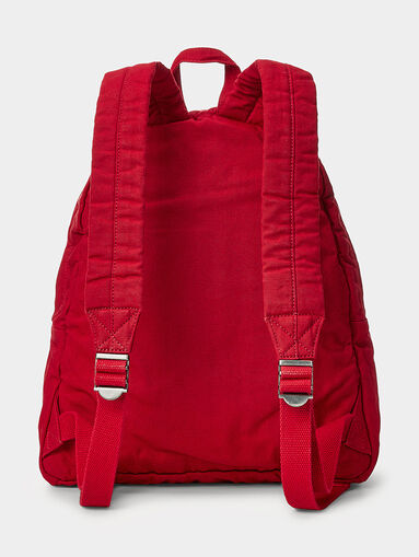 Cotton backpack in red color - 3