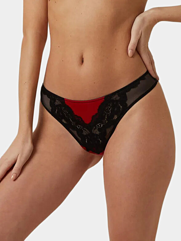 Red brazilian briefs with lace FESTIVAL - 3