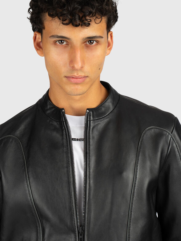 Black leather jacket - 4