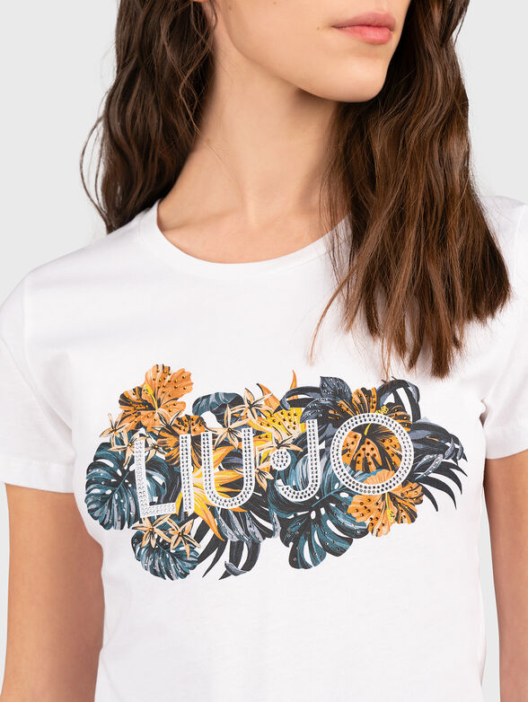 T-shirt with floral logo print - 4