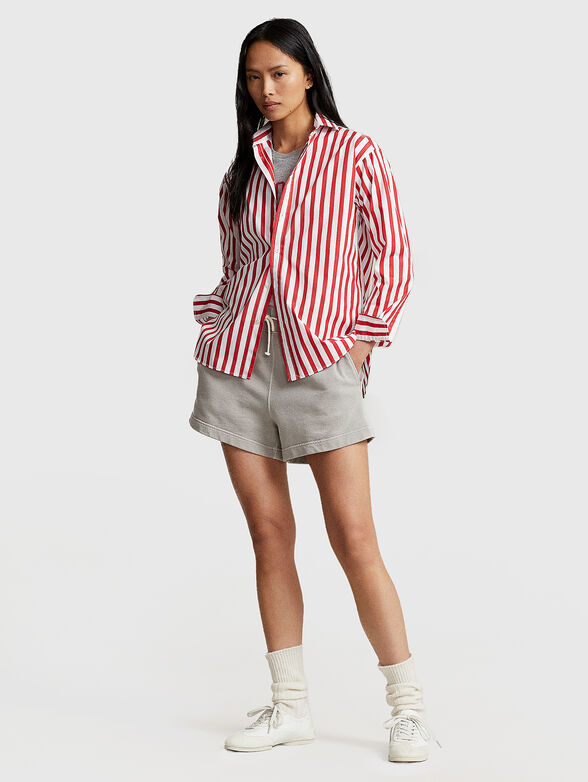 Cotton shirt with striped pattern - 2