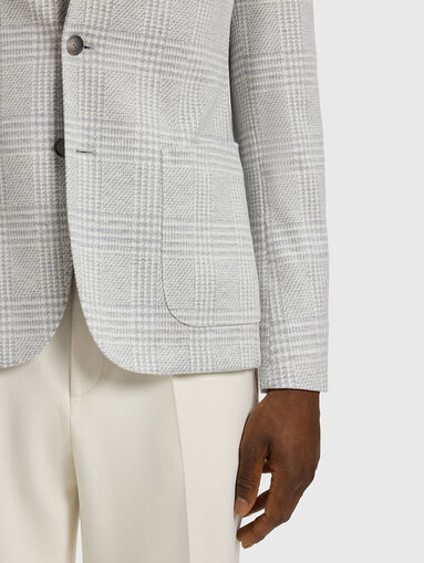 Checked slim fit  blazer - 5