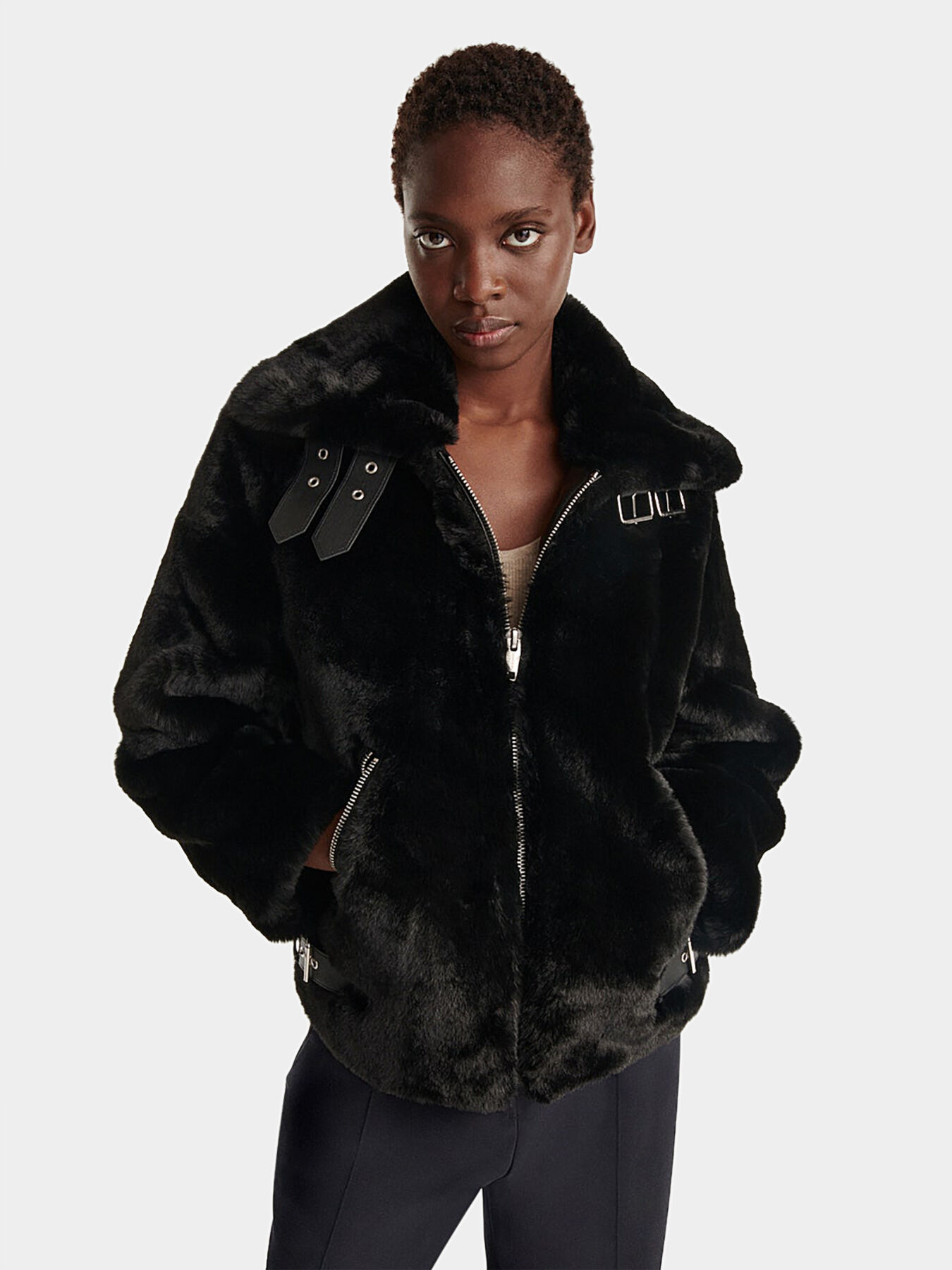 Kooples faux fur jacket discount