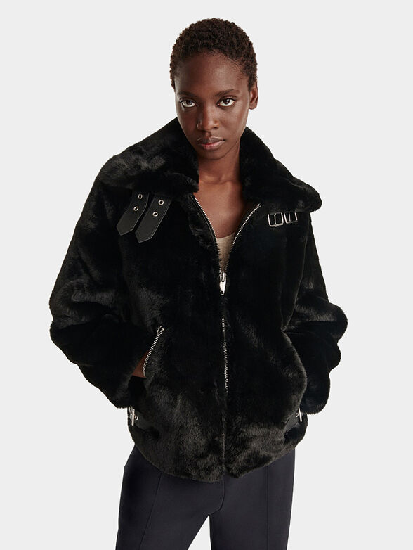 Faux fur biker jacket - 1