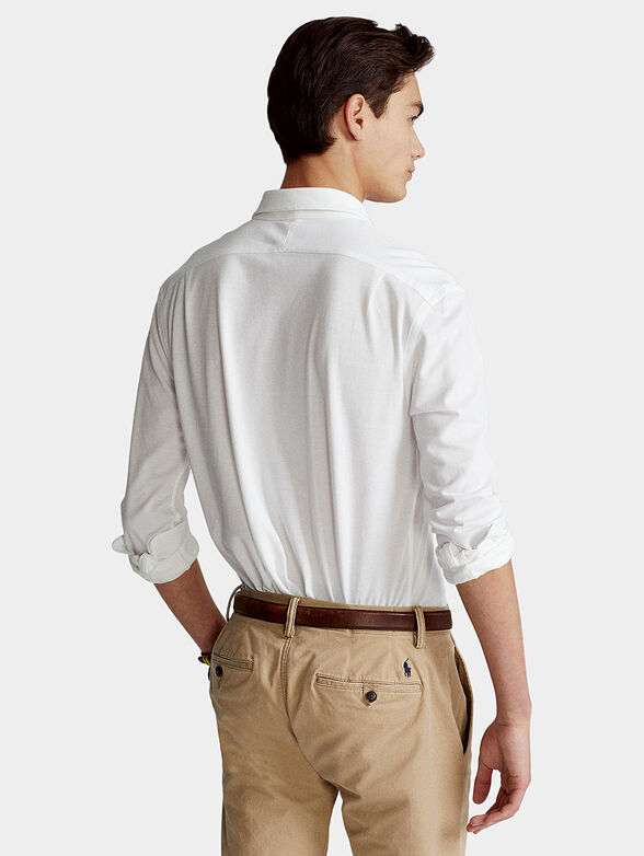 Cotton shirt with logo embroidery - 3