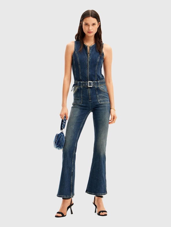 Dark blue denim jumpsuit  - 1