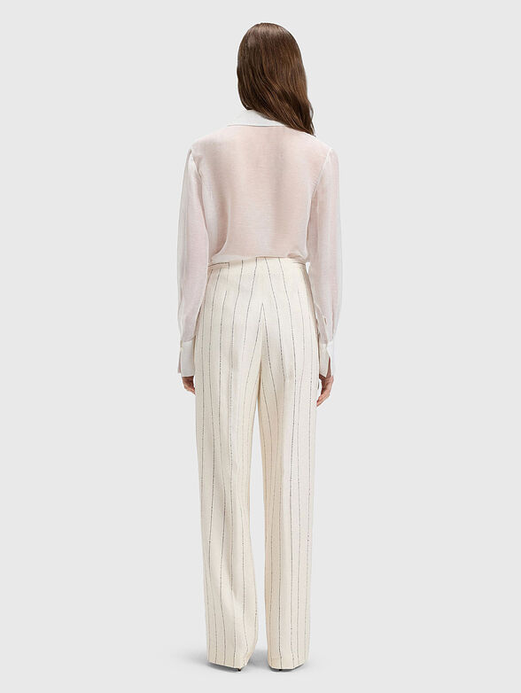 High-waisted linen trousers - 2