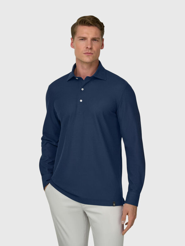 Cotton-blend polo shirt - 1