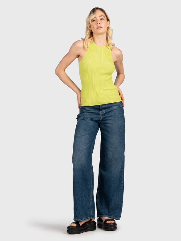 Black ribbed viscose blend top - 2