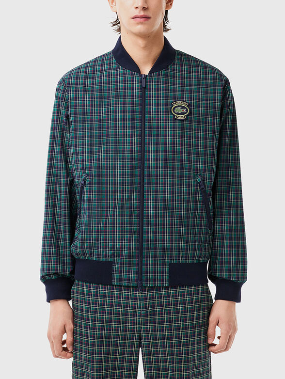 Bomber with plaid design and logo - 1