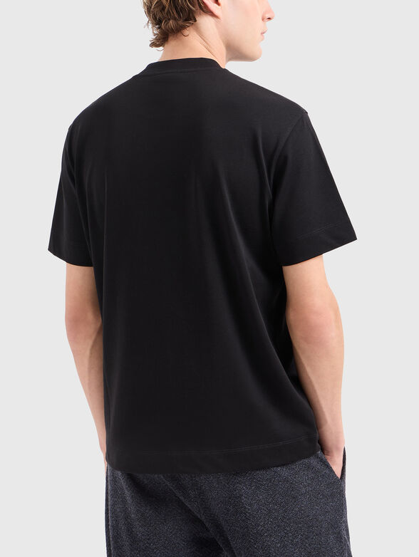 Black T-shirt with logo embroidery - 3