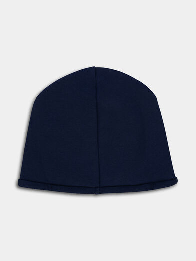 Dark blue hat with logo from applied rhinestones - 2