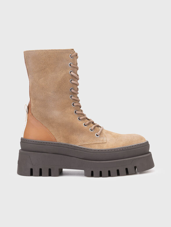 Suede boots with ties - 1