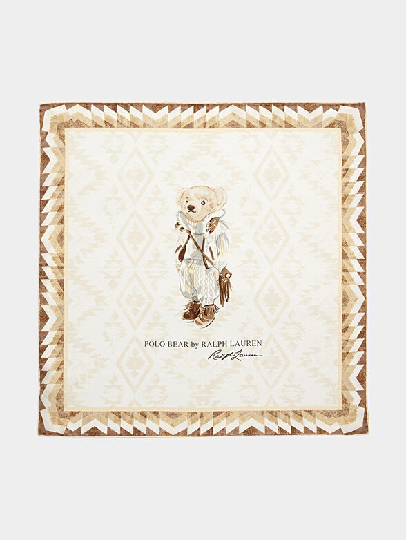 Silk square scarf with Polo Bear logo print - 2