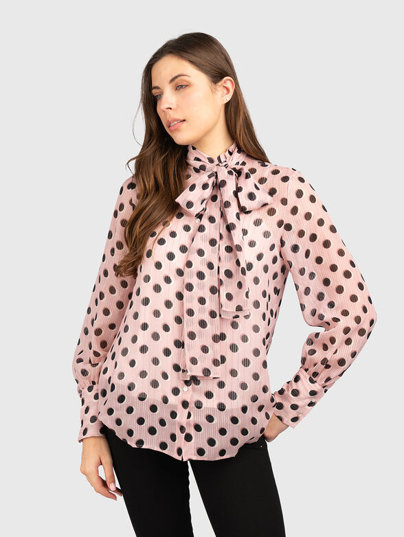 Shirt with accent ribbon - 1