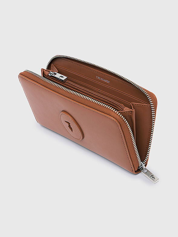 Leather wallet with accent logo - 2