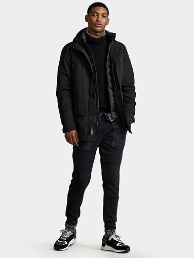 Black jacket with hood and quilted liner - 5