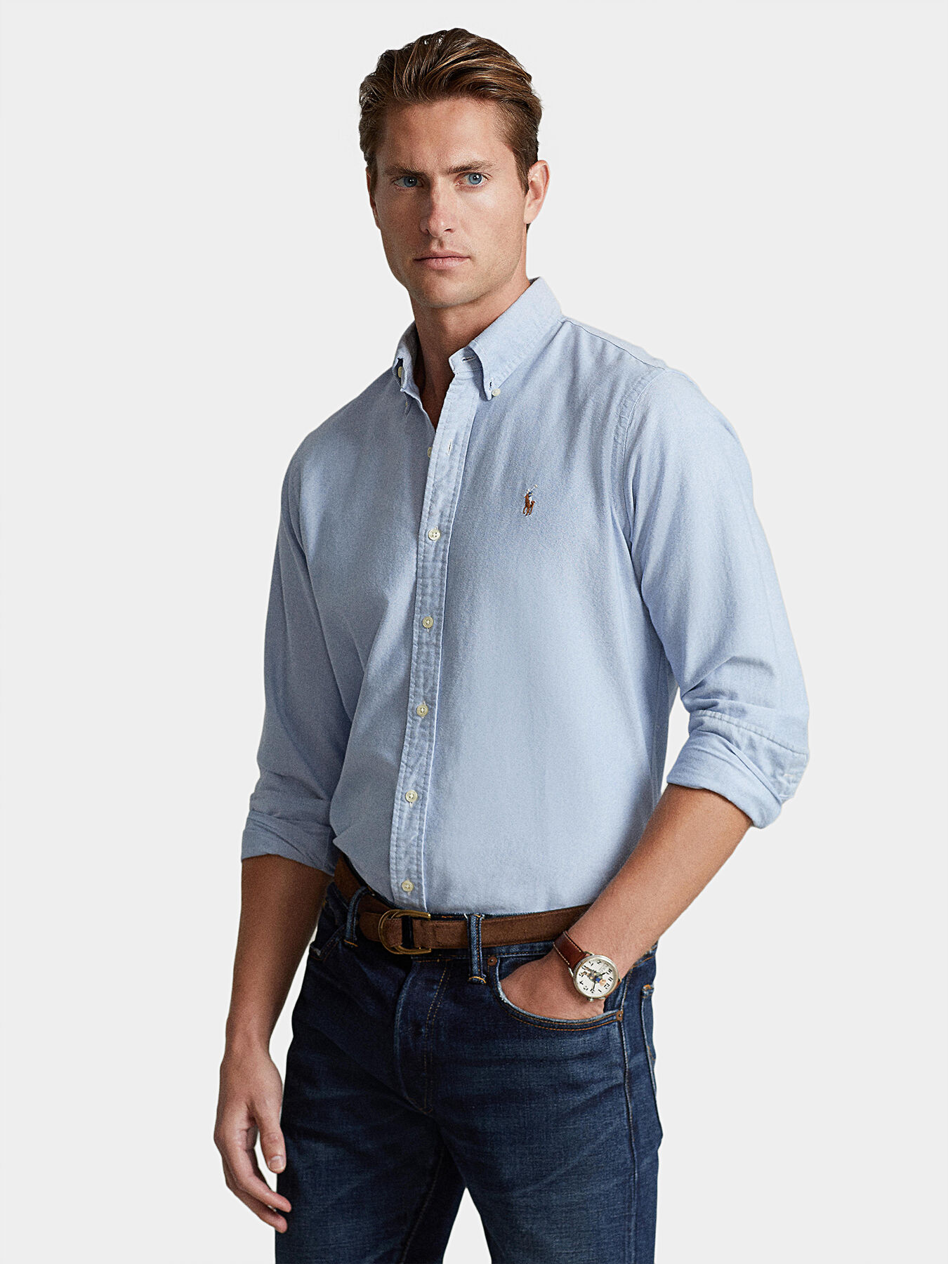 Slim fit Oxford shirt with Pony logo brand POLO RALPH LAUREN Globalbrandsstore en