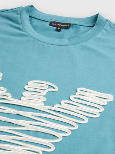 T-shirt with oval neckline and logo embroidery - 5