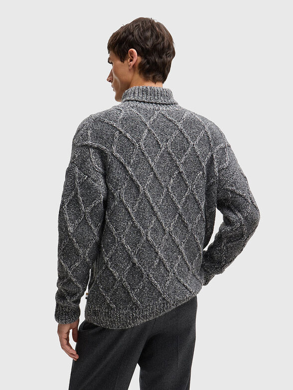 Wool blend sweater with interwoven texture - 3