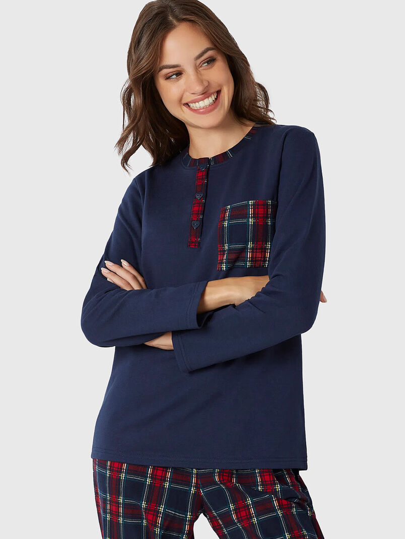 XMAS PATCH pyjamas with checkered pants - 3