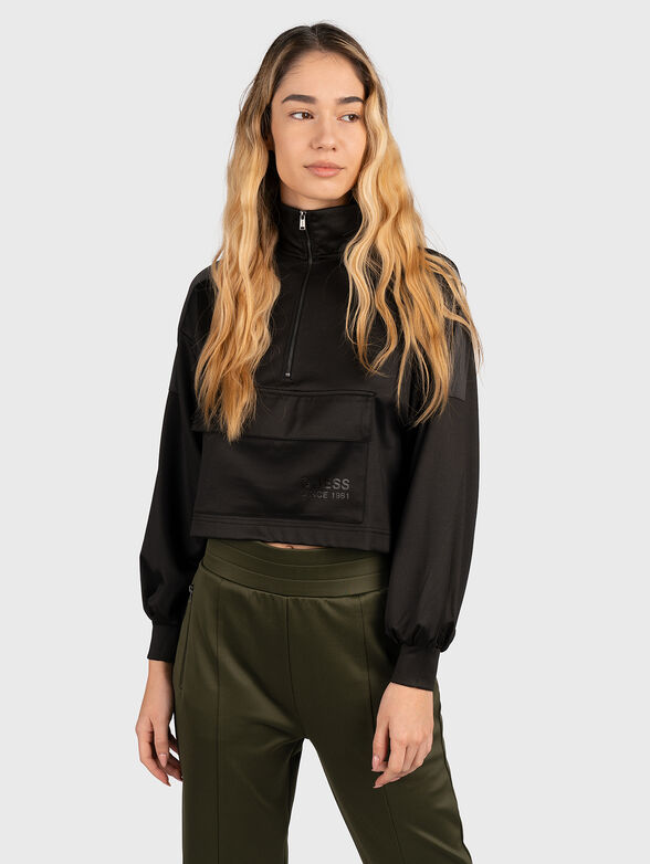 LAILA black sweatshirt with print on the back - 1