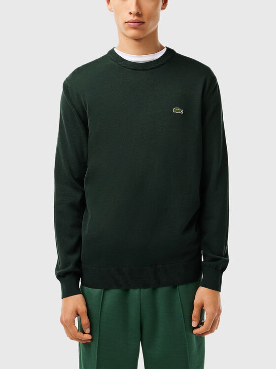 Crew neck cotton sweater - 1