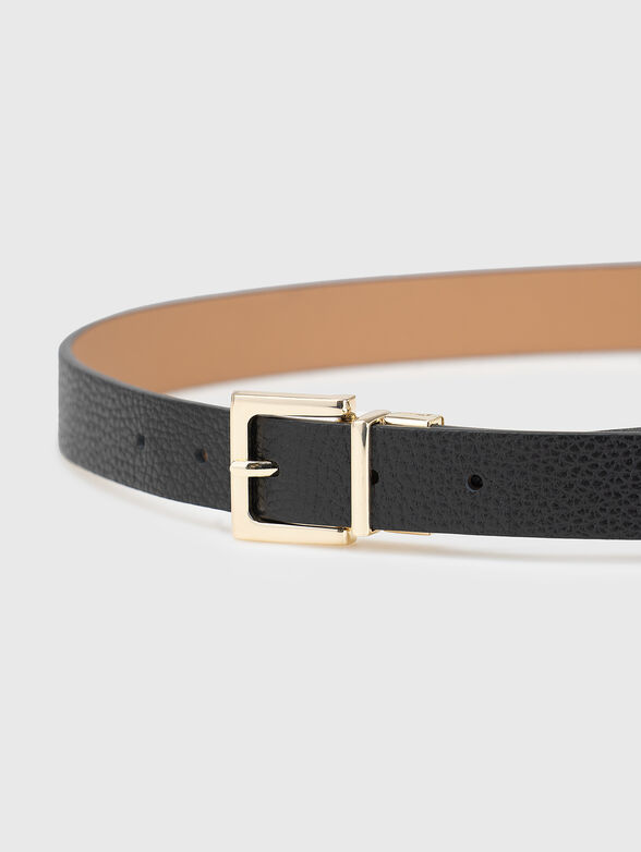 Double-sided leather belt in black - 4