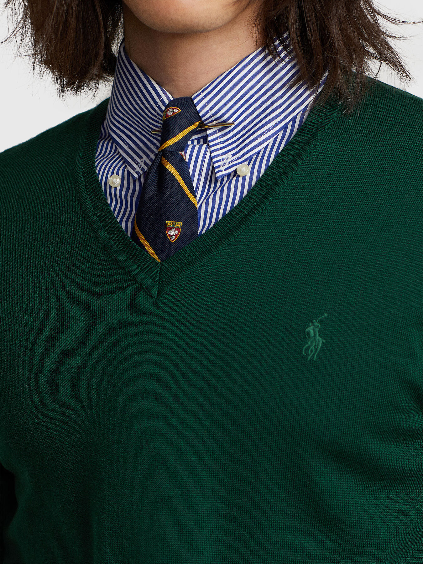 【送料&関税込】Polo Ralph Lauren Dark Green Wool Blend Swea POLO RALPH LAUREN Men's Quarter-Zip Wool Blend Sweater