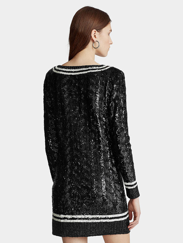 Black sequin sweater dress - 4
