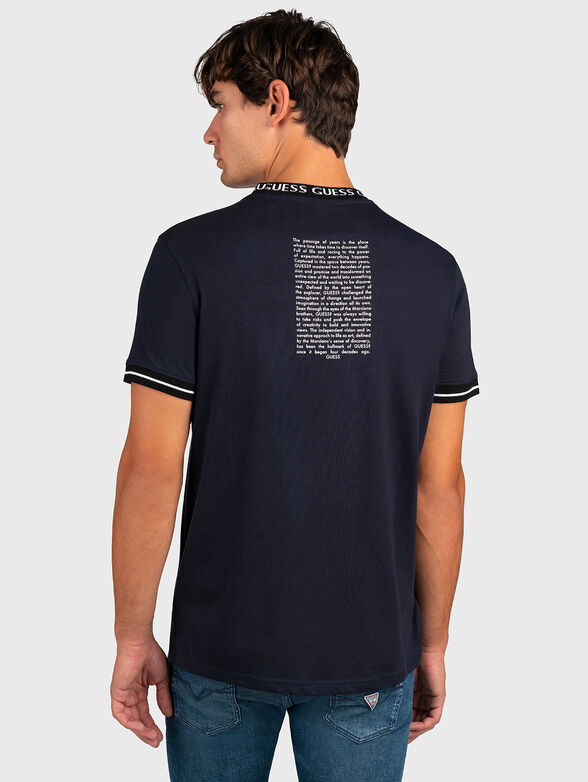 Black cotton T-shirt with print on the back - 2