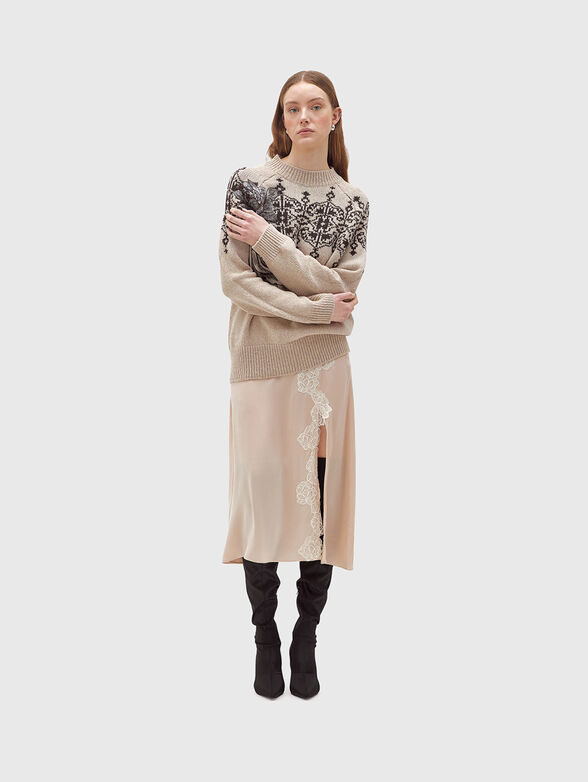 Wool sweater with contrast detail - 2