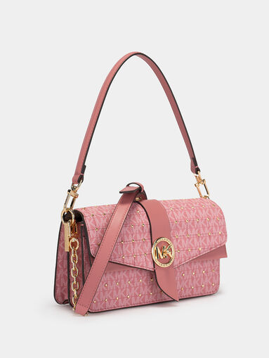 Shoulder bag with monogram logo print - 4