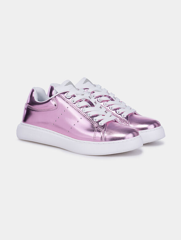 Metallic effect sneakers in pink color - 2