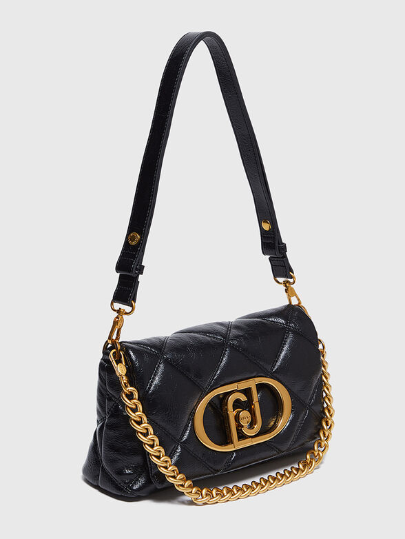 Black quilted bag with logo  - 3
