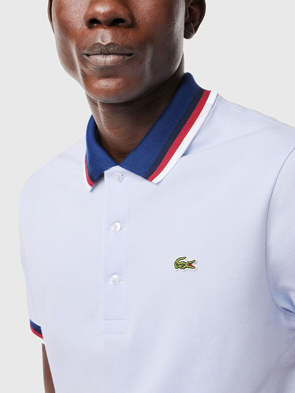 Black polo shirt with contrast collar - 4