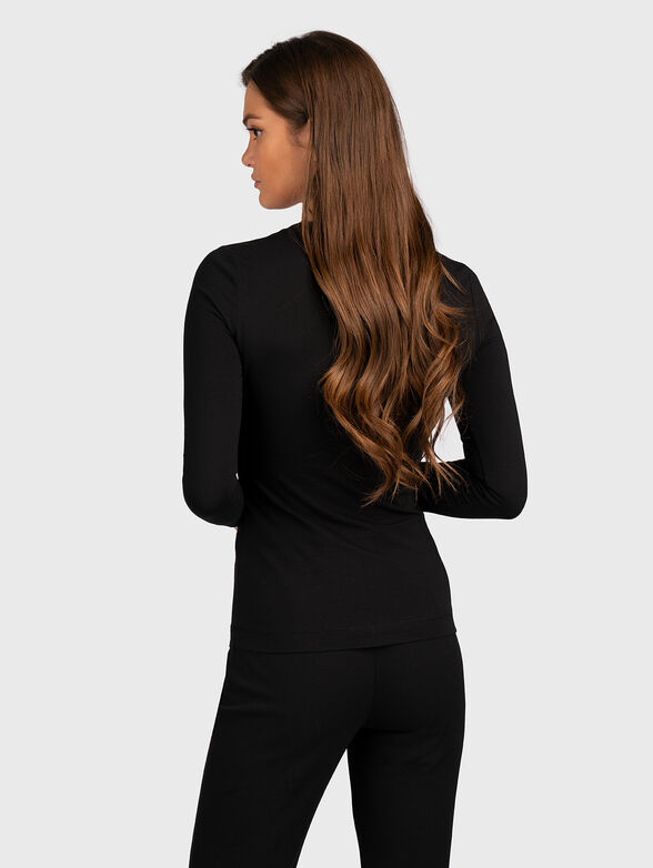 Black blouse with contrast print  - 3