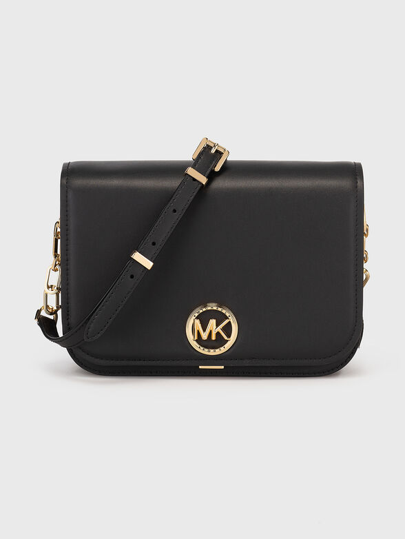 Black leather crossbody bag - 1