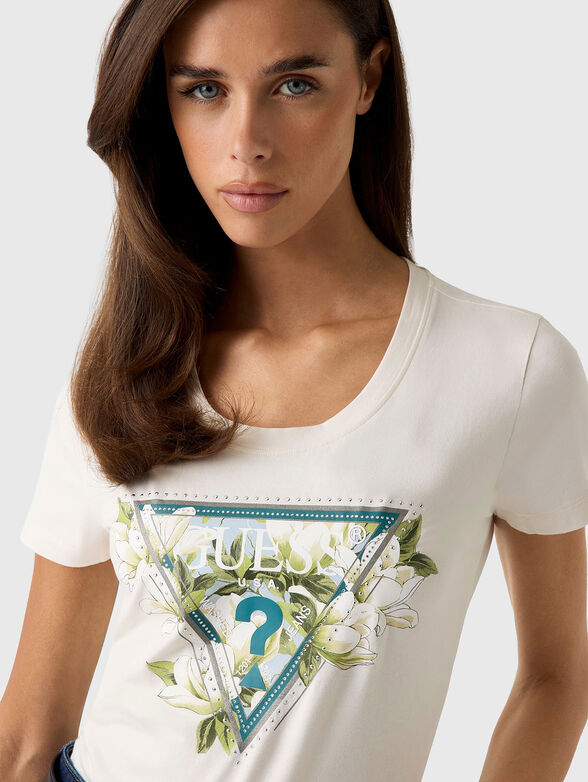 T-shirt with triangular logo and print - 4