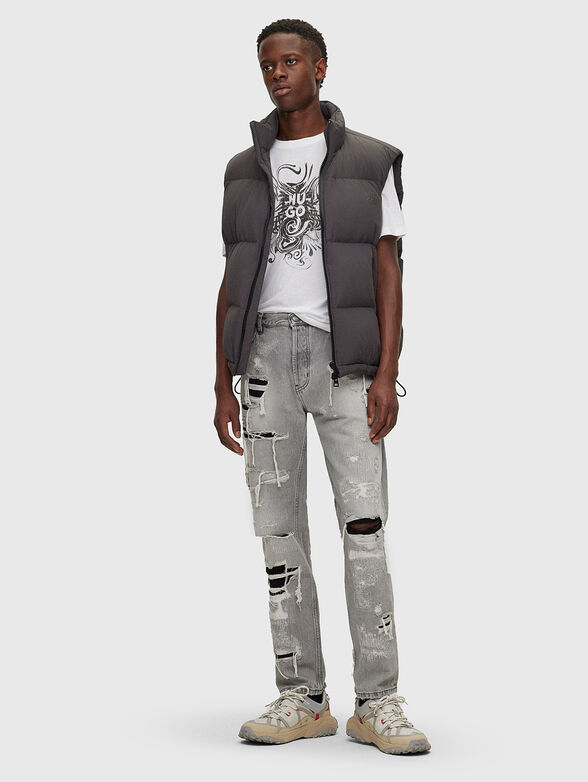 Cotton T-shirt with art print and logo - 2