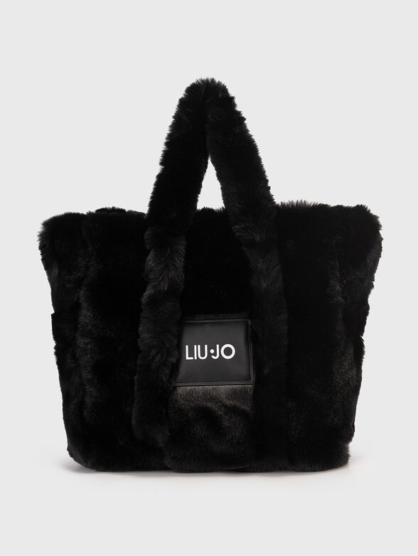 Beige bag from eco fur - 1