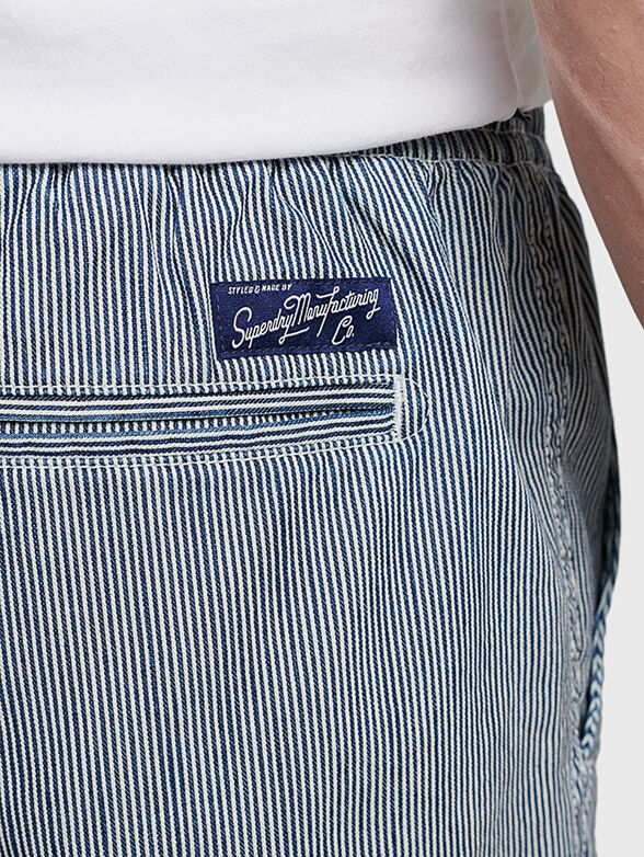 VINTAGE striped cotton blend shorts - 5