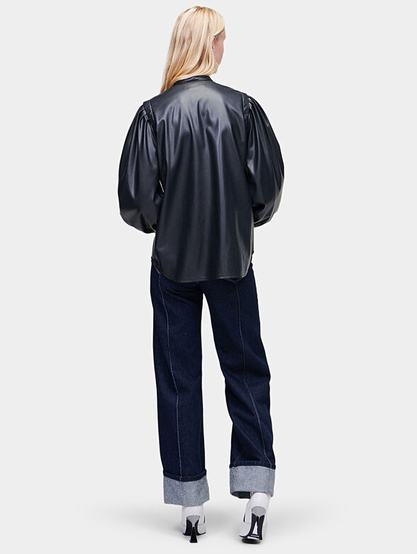 Long sleeve shirt in eco leather - 2