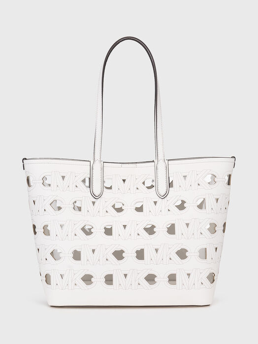 Perforated shopper bag in black 