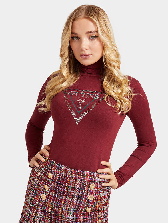 ADELLE turtleneck sweater with applied crystals  - 1