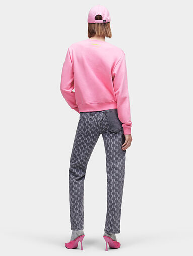 Pink sweatshirt with embroidered logo - 3